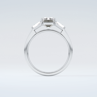 2.0 CT Emerald Cut Three Stone Moissanite Engagement Ring 14