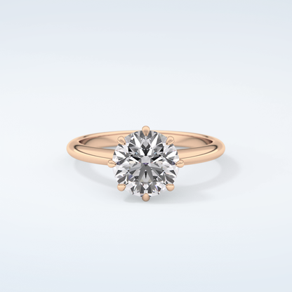 2.0 CT Round Cut Solitaire Moissanite Engagement Ring