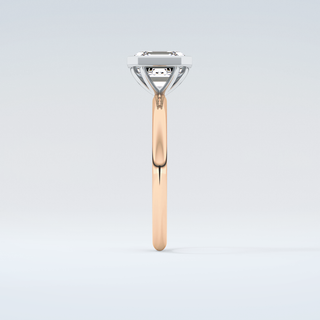 2.0 CT Asscher Cut Half Bezel Solitaire Moissanite Engagement Ring 11