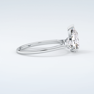 2.0 CT Pear Cut Three Stone Moissanite Engagement Ring 16