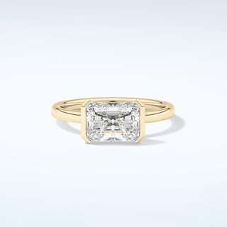 2.0 CT Radiant Cut Half Bezel Moissanite Engagement Ring 1