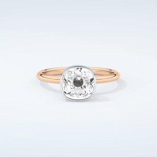 2.0 CT Cushion Cut Bezel Solitaire Moissanite Engagement Ring 7