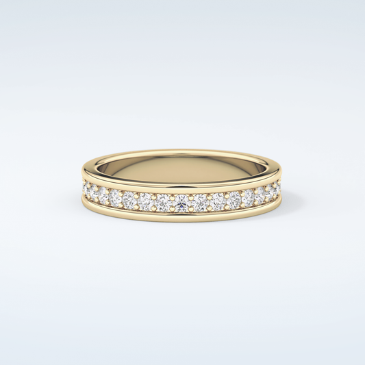 0.7 TCW Round Shaped Moissanite Wedding Band