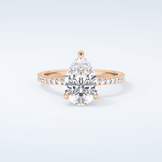 2.0 CT Pear Cut Pave Moissanite Engagement Ring 7