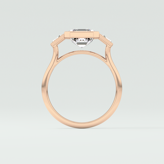 1.5 CT Asscher Cut Three Stone Bezel Moissanite Engagement Ring 8