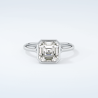 1.25 CT Asscher Cut Solitaire Bezel Moissanite Engagement Ring 13