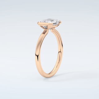 2.0 CT Emerald Cut Half Bezel Moissanite Engagement Ring 12