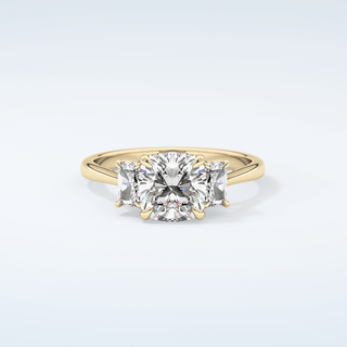 2.0 CT Cushion Cut Three Stone Moissanite Engagement Ring 1