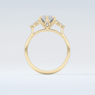 1.5  CT Marquise Cut Cluster & Pave Moissanite Engagement Ring 2