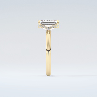 2.0 CT Emerald Cut Hidden Halo Moissanite Engagement Ring 5