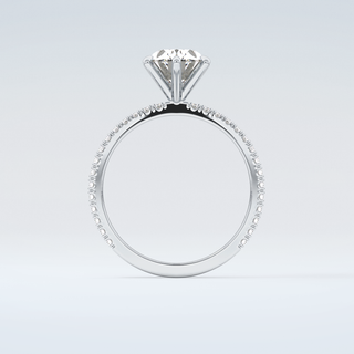 2.0 CT Oval Cut Pave Moissanite Engagement Ring 14