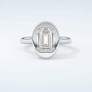2.0 CT Emerald Cut Solitaire Bezel Moissanite Engagement Ring 13