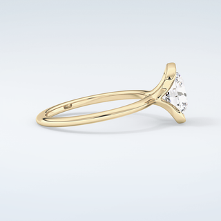 2.0 CT Round Cut Half Bezel Moissanite Engagement Ring 4