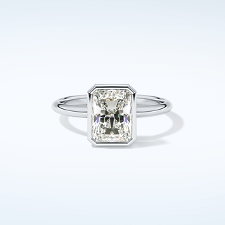 2.0 CT Radiant Cut Bezel Solitaire Moissanite Engagement Ring 13