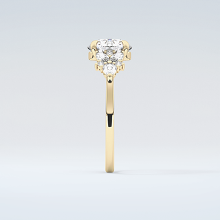 2.0 CT Round Cut Cluster Style Moissanite Engagement Ring 5