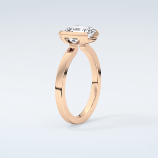 2.0 CT Asscher Cut Half Bezel Moissanite Engagement Ring 12