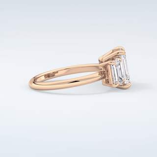 2.0 CT Emerald Cut Three Stone Moissanite Engagement Ring 10