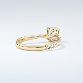 2.0 CT Cushion Cut Pave Style Moissanite Engagement Ring 3