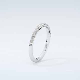 0.54 TCW Princess Shaped Moissanite Wedding Band 18