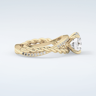 2.0 CT Round Cut Split Shank Moissanite Engagement Ring 4