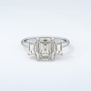 2.0 CT Emerald Cut Three Stone Moissanite Engagement Ring 13
