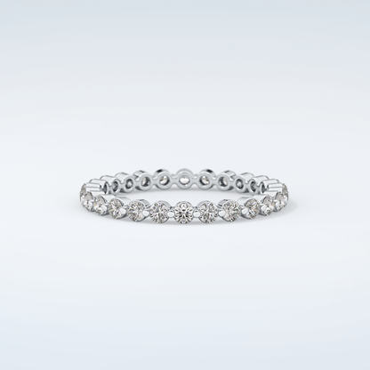 0.69 TCW Round Shaped Diamond Eternity Moissanite Wedding Band