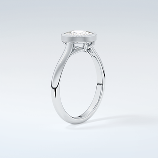 1.5 CT Cushion Cut Bezel Style Moissanite Engagement Ring 18