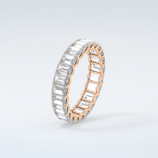 4.6 TCW Emerald Shaped Moissanite Wedding Band 12