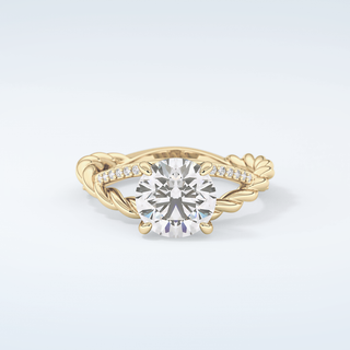 2.0 CT Round Cut Split Shank Moissanite Engagement Ring 1