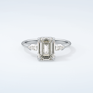 2.0 CT Emerald Cut Three Stone Moissanite Engagement Ring 13