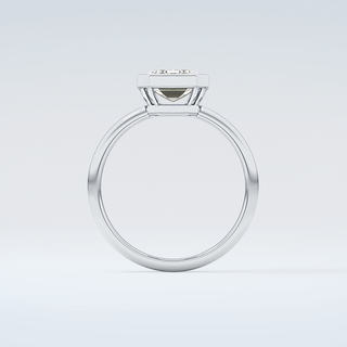 2.0 CT Emerald Cut Bezel Solitaire Moissanite Engagement Ring 14