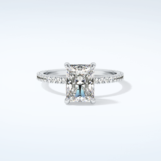 2.0 CT Radiant Cut Pave Moissanite Engagement Ring 13