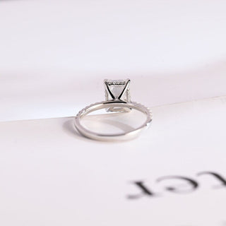 Stunning 1.0 - 2.0 CT Emerald Moissanite Engagement Ring With Hidden Halo Design 10