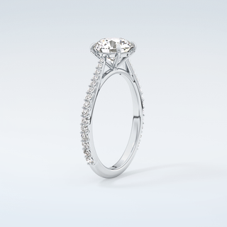 1.5 CT Round Cut Pave Moissanite Engagement Ring 18