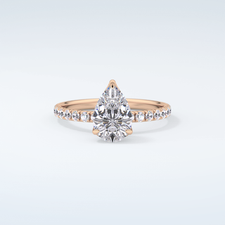 1.5 CT Pear Cut Pave Moissanite Engagement Ring 7