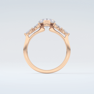 2.0 CT  Pear Cut Cluster Moissanite Engagement Ring 8