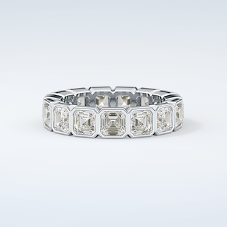 2.25 TCW Asscher Shaped Moissanite Wedding Band 16