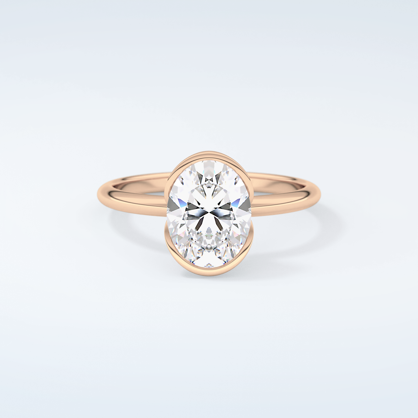 2.0 CT Oval Cut Solitaire Style Moissanite Engagement Ring