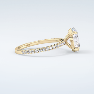 2.0 CT Oval Cut Pave Moissanite Engagement Ring 4