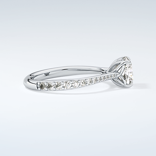 2.0 CT Cushion Cut Pave Style Moissanite Engagement Ring 16