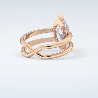 2.0 CT Marquise Cut Double Shank Style Moissanite Engagement Ring 9