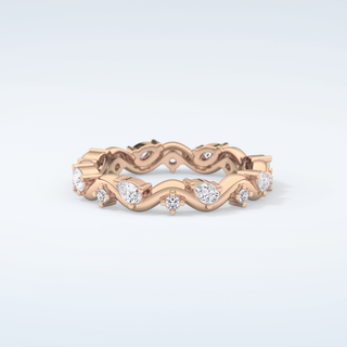 0.56 TCW Round & Pear Shaped Moissanite Wedding Band 7