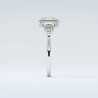 2.0 CT  Emerald Cut Cluster Style Moissanite Engagement Ring 17