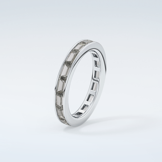 1.87 TCW Baguette Shaped Moissanite Wedding Band 18