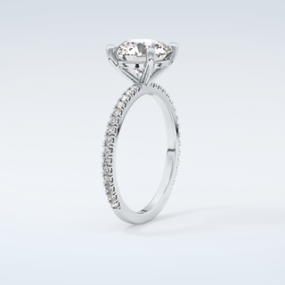 2.0 CT Round Cut Pave Moissanite Engagement Ring 18
