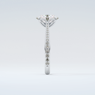 1.5 CT Oval Cut Pave Style Moissanite Engagement Ring 17