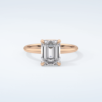 2.0 CT Emerald Cut Solitaire Moissanite Engagement Ring