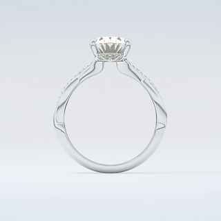 2.0 CT Oval Cut Hidden Halo Twisted Shank Moissanite Engagement Ring 14