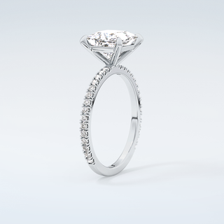 2.0 CT Princess Cut Pave Moissanite Engagement Ring 18