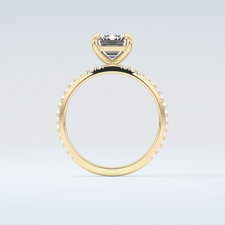 2.0 CT Emerald Cut Pave Moissanite Engagement Ring 2